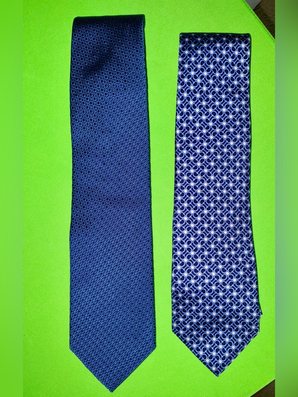 Brooks Brothers Men's Blue Patterned Silk Ties (Pair)